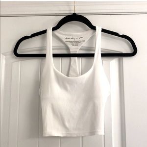 Spiritual Gangster White Ribbed Crop Tank
